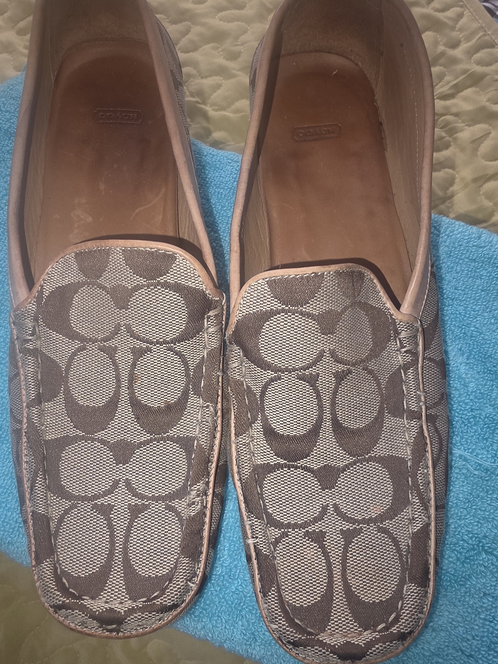 Coach Signature Canvas Loafers in Brown and Tan - Picture 2 of 8